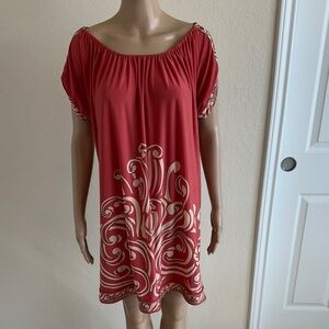 NWT- BCBGMaxAzria Coral Off-Shoulder Dress Size Medium